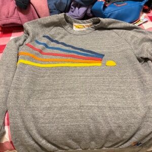 Gray Aviator nation hoodie with rainbow and sun hard to find size XL